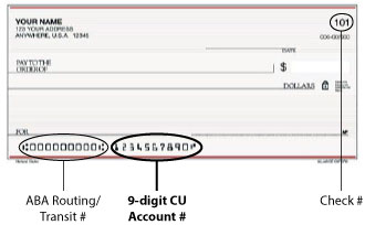 View your 9-digit account number on your check. 