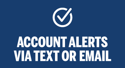 Account alerts via text or email