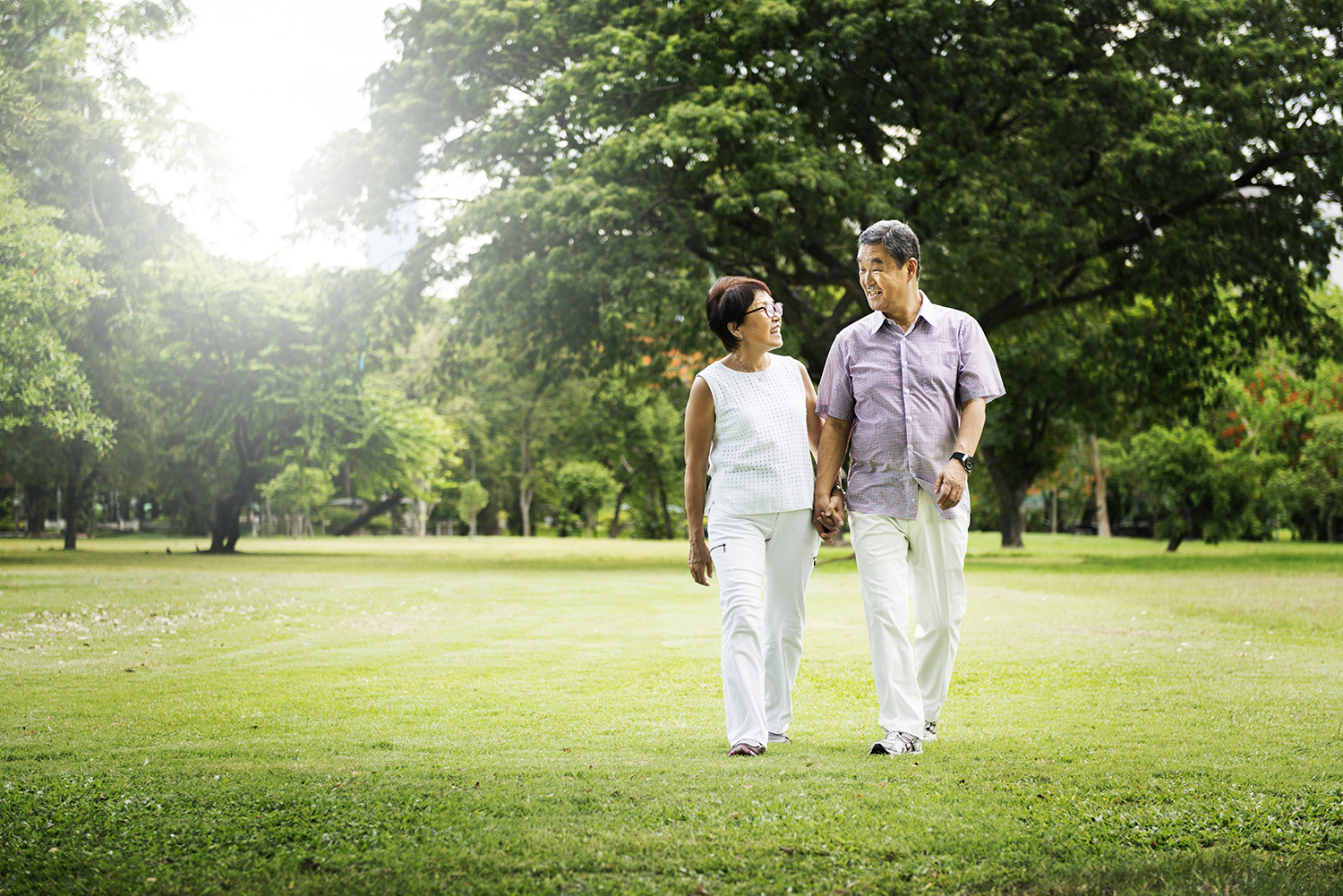 An older couple on a walk