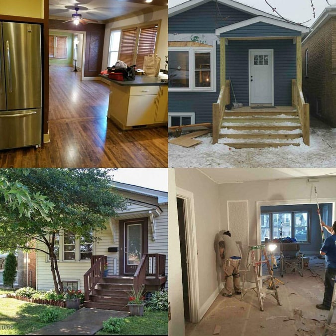 Sample pictures of a new home of various rooms and outside views.