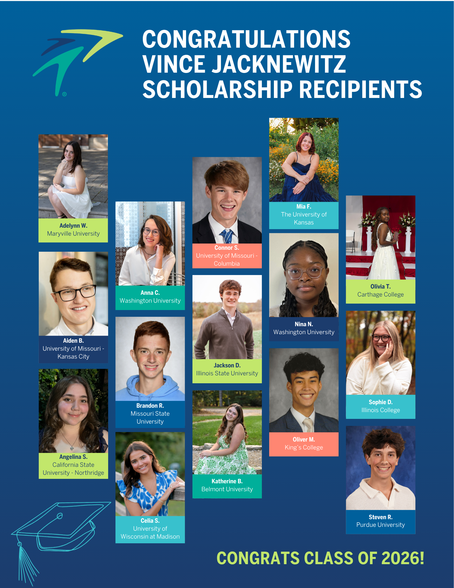 Vince Jacknewitz Scholarship Recipients 26-27 School Year_Together Credit Union